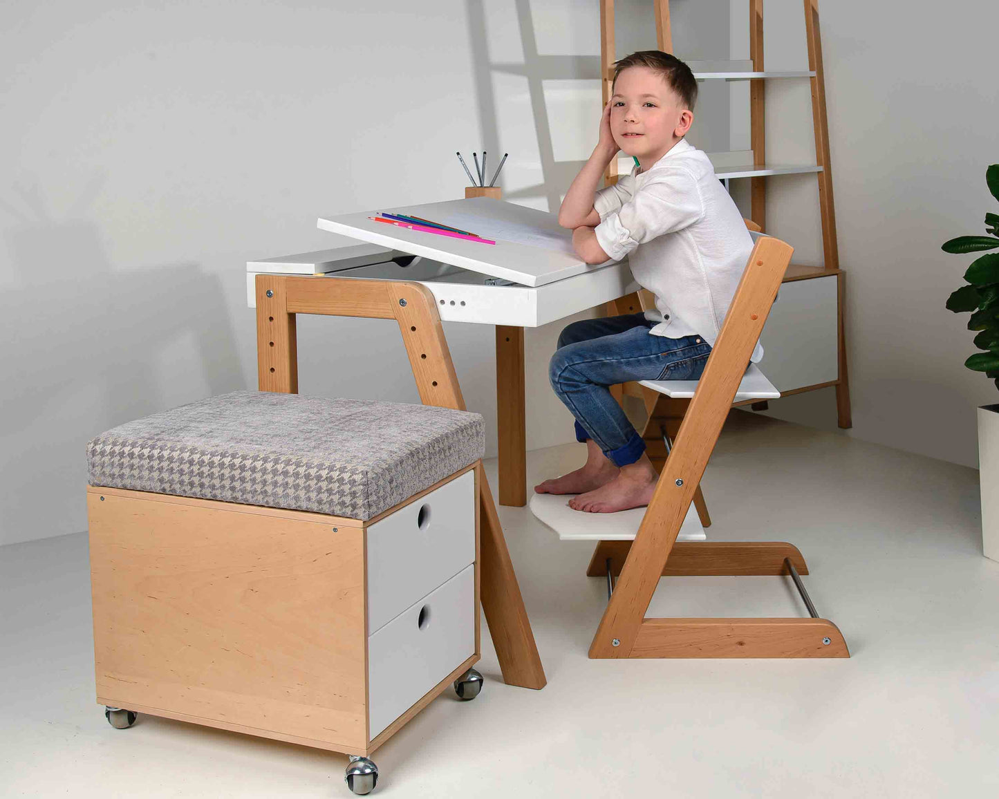 Under Desk Filing Cabinet with Soft Seat