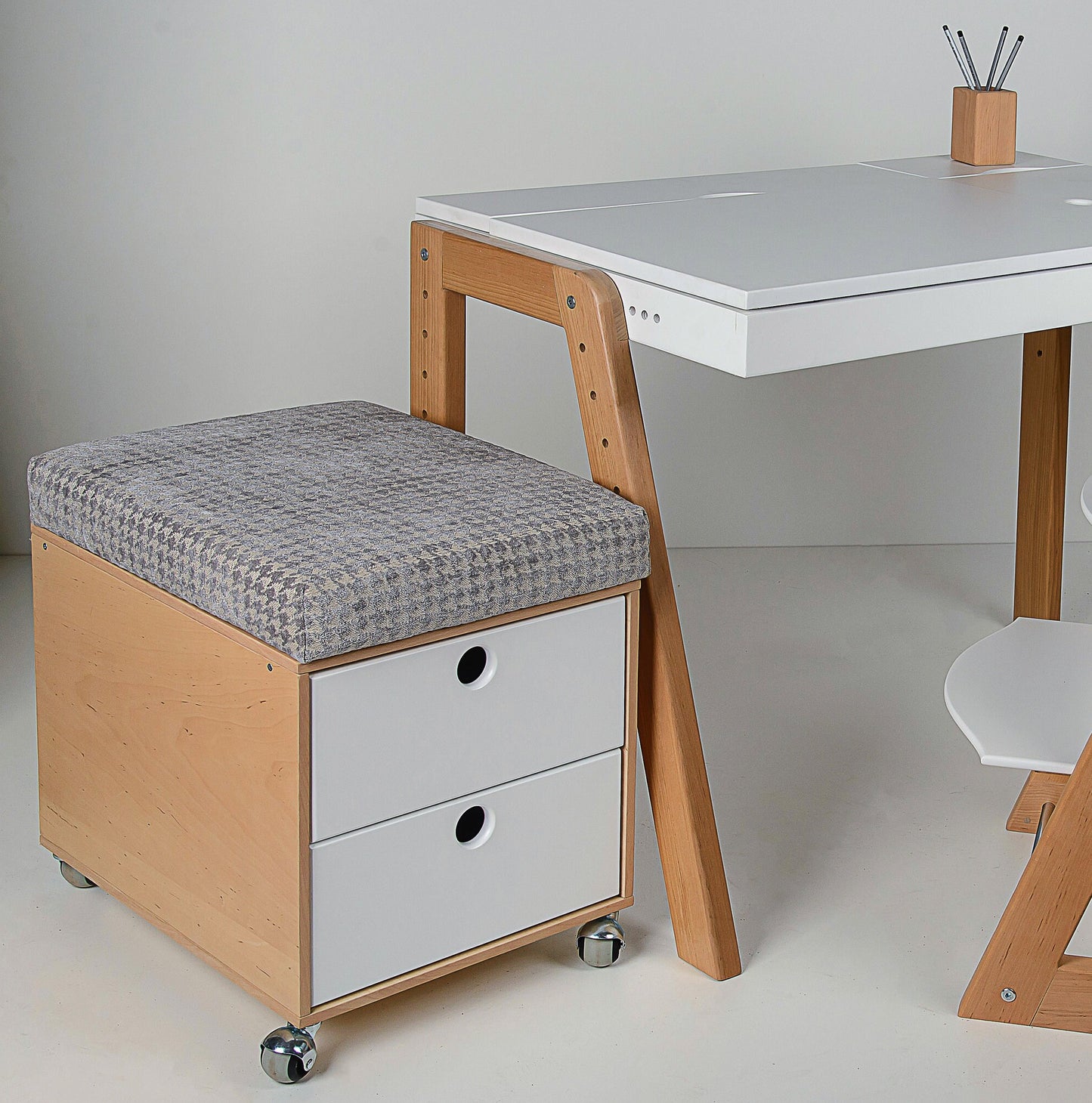 Under Desk Filing Cabinet with Soft Seat